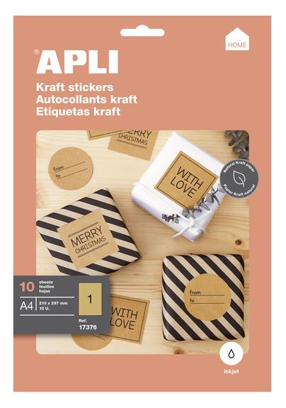 jijAcraft Étiquettes Papier Kraft Etiquette Cadeaux 7x4cm, 100