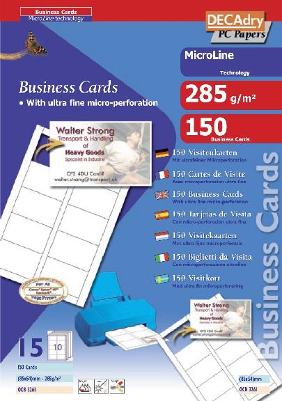OCB3261 Multipurpose business cards MicroLine
