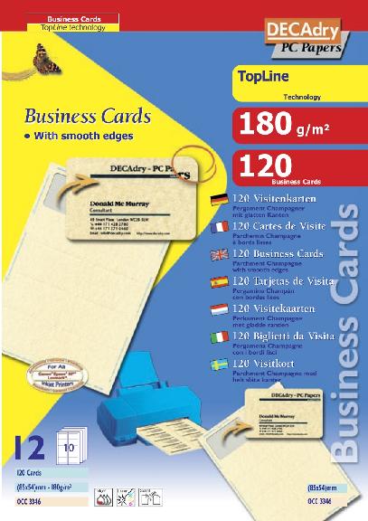 OCC3346 Multipurpose business cards TopLine