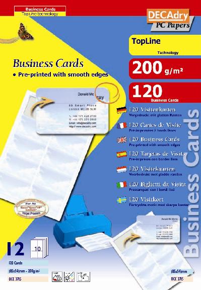 OCC3715 Multipurpose business cards TopLine