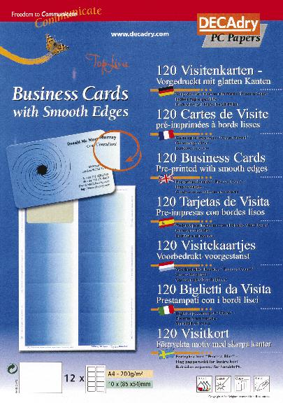 OCC3722 Multipurpose business cards TopLine