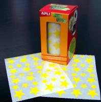 004887 Stars shaped labels - yellow