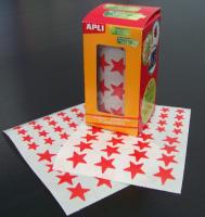004889 Stars shaped labels - red