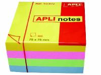010972 Apli notes  cube couleurs pastels - 75 x 75 mm