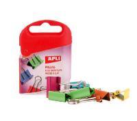 012675 Box of 6 fold back clips of assorted colours 19 mm