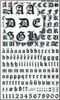 DD17F Lettres et chiffres transfert noir N°17 (8 mm) 