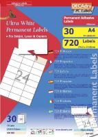 OLW4803 Etiquettes blanches multi-usage 70 x 37 mm