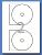OLW4797 Etiquettes CD blanches jet d&#039;encre &Oslash; 117 x 17 mm